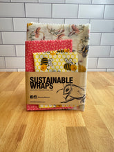 Load image into Gallery viewer, Flower Beeswax Wraps – Set of 3 (Small & Medium & Large)