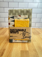 Load image into Gallery viewer, Sustainable Beeswax Wraps, Set of 3- Camping Set