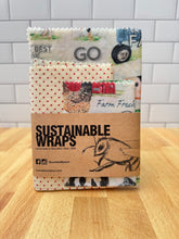 Load image into Gallery viewer, Farm Beeswax Wraps – Set of 3 (Small & Medium & Large)