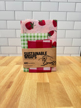 Load image into Gallery viewer, Strawberry Beeswax Wraps – Set of 3 (Small & Medium & Large)