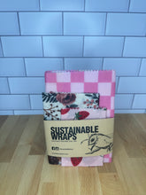 Load image into Gallery viewer, Strawberry Picnic Beeswax Wraps – Set of 3 (Small & Medium & Large)