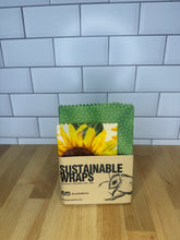 Load image into Gallery viewer, Sunflower & Sage Beeswax Wraps – Set of 2 (Small & Medium)