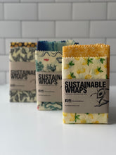 Load image into Gallery viewer, Small/Medium Beeswax Wraps, set of 2