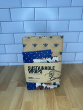 Load image into Gallery viewer, Honeybee Garden Beeswax Wraps – Set of 3 (Small &amp; Medium &amp; Large)
