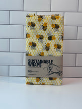 Load image into Gallery viewer, XL Sustainable Beeswax Wrap-Happy Bees
